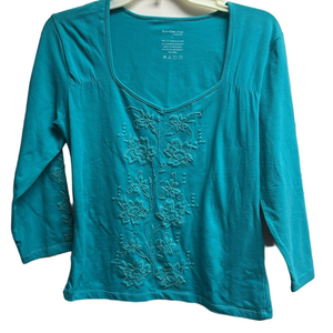 Women's Teal Long Sleeve Top